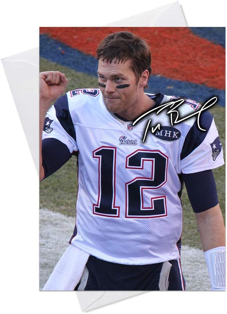 Tom Brady New England Patriots V1 Quality Greeting Card For Any Occasion Birthday Mothers Day Thank You Engagement Anniversary Etc Amazon Co Uk Office Products