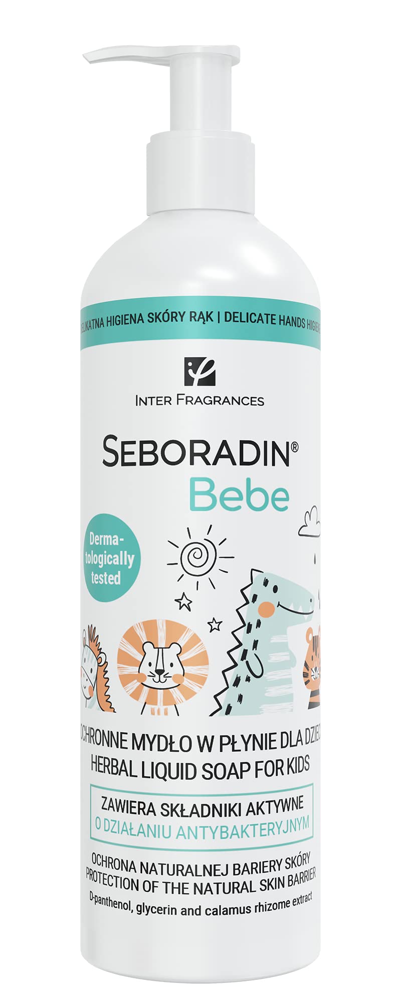 Seboradin Clean BEBE Protective Liquid Soap Antibacterial Thyme Oil Orange Oil D-Panthenol Relieves Irritation Hygiene and Protection Suitable for Children from 3 Years 200 ml