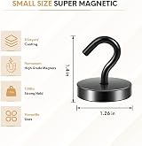 Neosmuk 120lb Magnetic Hooks with Hook Pack of 6 Black view 6