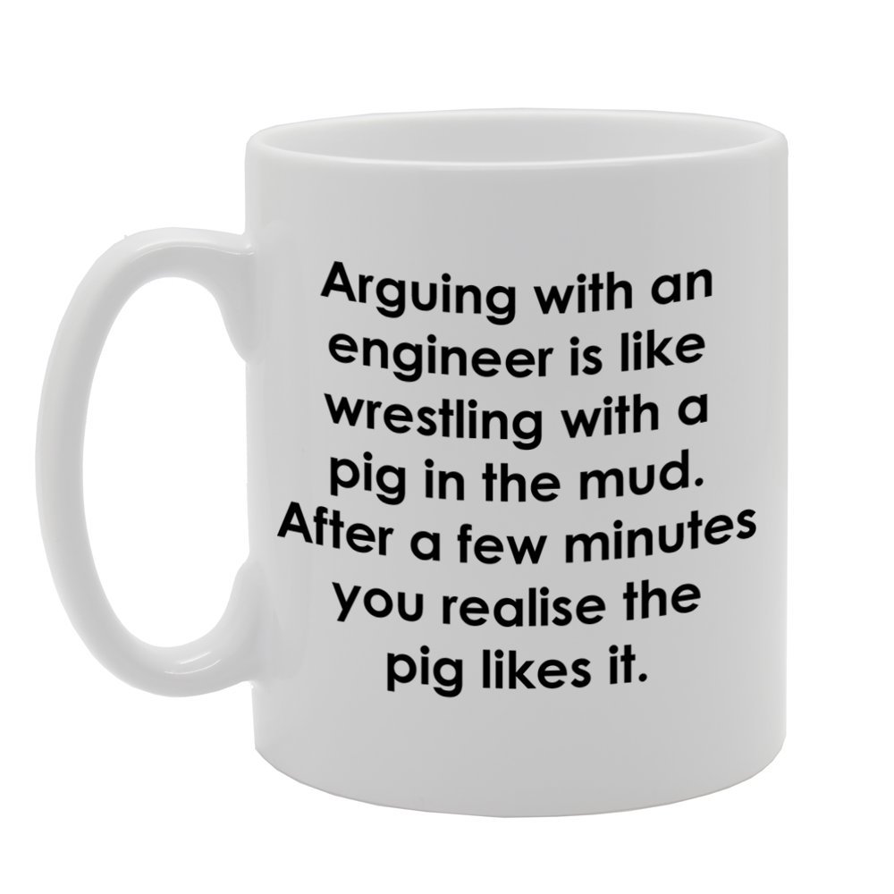Coralgraph Inc MG805 Arguing with an Engineer Novelty Gift Printed Tea Coffee Ceramic Mug