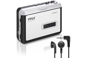 Pyle PCASRSD17 2-in-1 Cassette-to-MP3 Converter Recorder and USB Walkman Cassette Player-Portable Battery Powered Tape Audio 