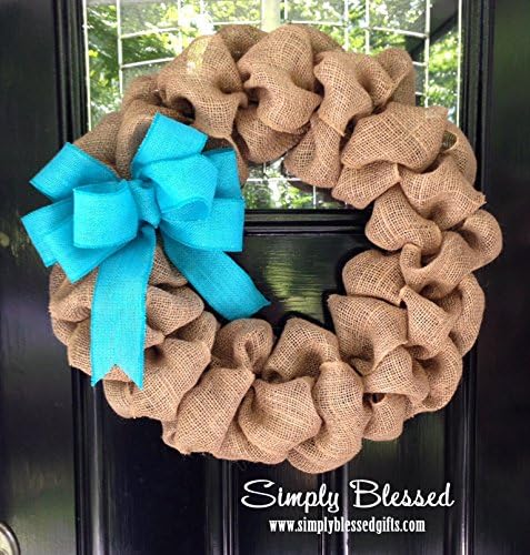 Build Your Own Burlap Wreath for front door or accent - choose color of bow, size of wreath, and optional monogram letter