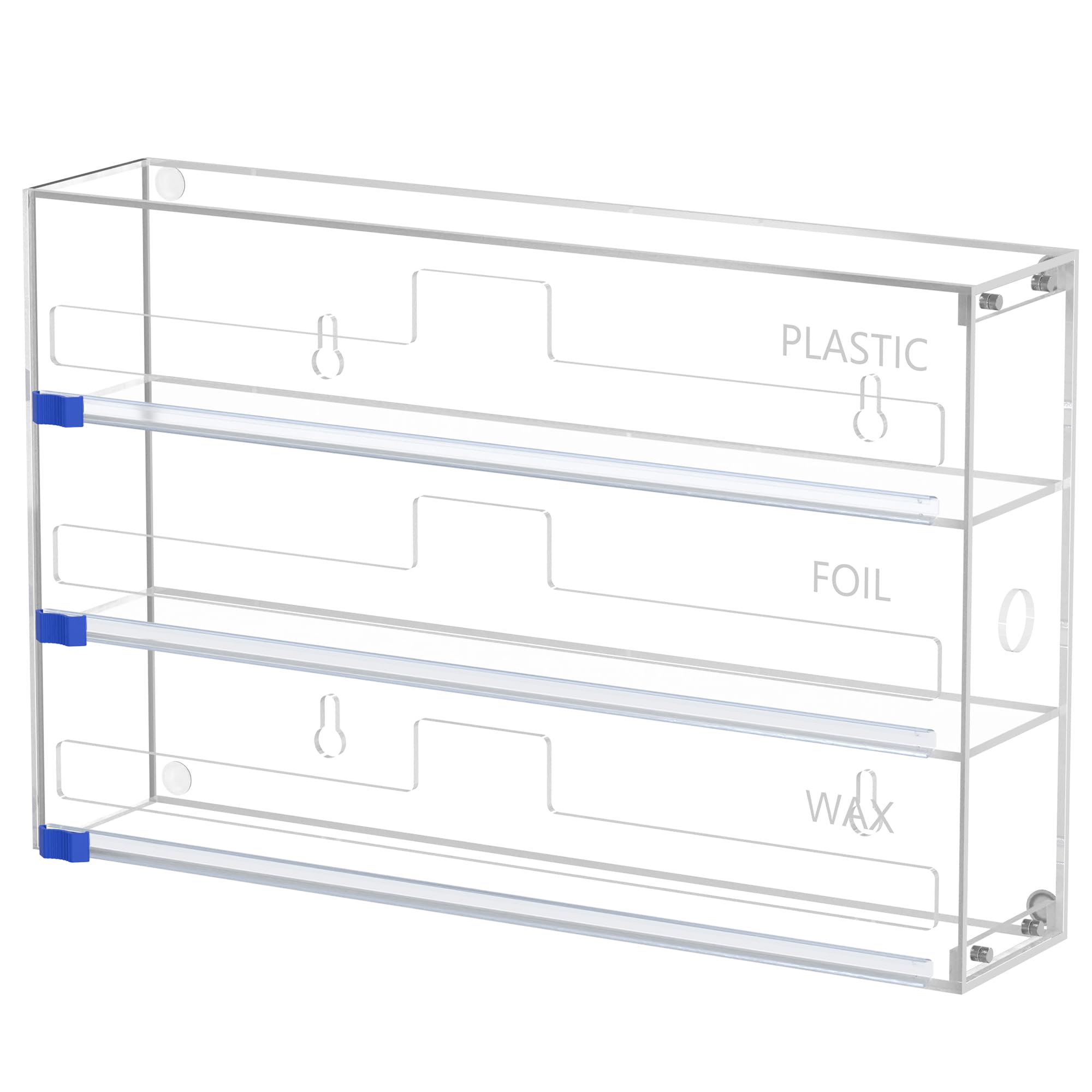 Photo 1 of FUKANG Foil and Plastic Wrap Organizer, 3 in 1 Kitchen Wrap Dispenser, Drawer Aluminum Foil Organization and Storage, Wall-Mounted Holder