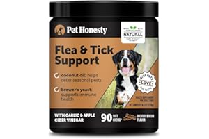 PET HONESTY Flea and Tick Prevention for Dogs Supplement - Natural Flea and Tick Chews for Dogs, Oral Pills with No Harsh Chemicals, Natural Way to Enjoy The Outdoors - Bacon (90 Count)