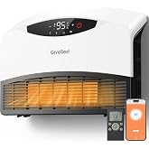 GiveBest Smart Wall Heater, 1500W Space Heaters for Indoor Use, Large Room | WiFi &amp; Remote Control, 3 Heating Modes, ECO, Adjustable Thermostat, 24 H Timer, Easy-Mount, Quiet Works with Alexa for Home