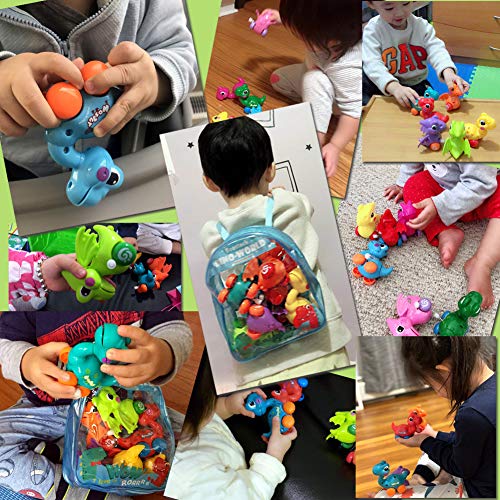 Dinosaur Toys for 3 Year Olds, 6-Pack Wind-up Pull-Back Dinosaur Cars Toys for 2,3,4,5,6 Years Old Boys Girls Toddlers Kids, Dinosaur Birthday Party Supplies Favors, Gift Idea with Dinosaur Backpack