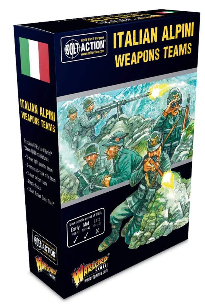 Warlord Games Italian Alpini Weapons Teams - 28mm Scale Miniatures for Bolt Action Highly Detailed World War 2 Miniatures for Table-top Wargaming