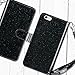iPhone 6 Plus Case, iPhone 6S Plus Wallet Case, UrbanDrama Glitter Shiny Faux Leather Magnetic Closure Credit Card Slot Cash Holder Protective Case for iPhone 6 Plus, 5.5 Inch, Blue Black