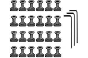 THJOPOKEEL 24 PCS Screws and Nuts Replacement Set, Rail Mount Screws, T-Nuts Accessories with Allen Wrench, M4, 27 Pieces for