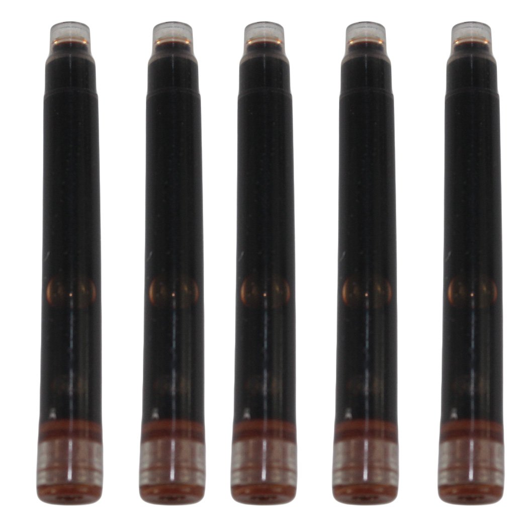 Gullor 25 PCS International Size Pen Ink Cartridge to Fit Jinhao Fountain Pens, Brown, 5 Packs