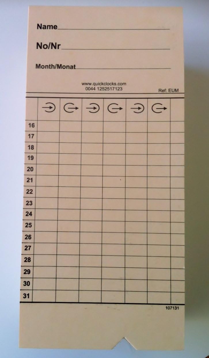 Time clock cards QC200, QC400N, QC500E, BX1500E (x200) - Image 3