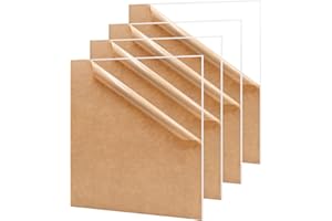 KINLINK 12x12 Acrylic Sheets, 1/8inch (3mm) Clear Plexiglass Sheets, Transparent Plasitc Board with Protective Paper for DIY Project, Craft, Picture Frames, Sign, Weding invitaton, 4 Pack