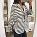 Vovotrade Women's Long Sleeve V Neck Striped Printed Casual Blouse Tops