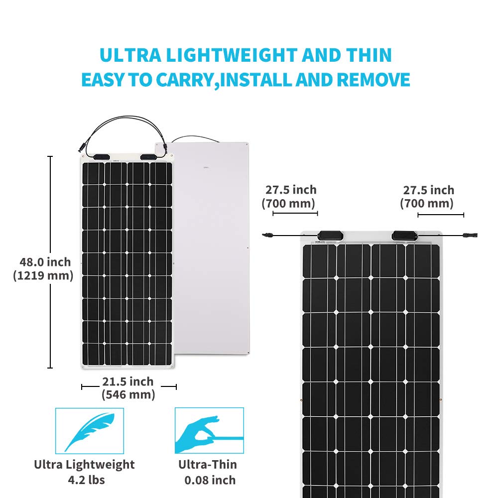 Renogy 100 Watt 12 Volt Extremely Flexible Monocrystalline Solar Panel, ETFE Layer, Ultra Lightweight, Ultra Thin - Image 4