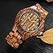 CUCOL Mens Zebra Wood Watch Japanese Quartz Movement Date Display Lightweight Vintage Wristwatch Groomsman Gift