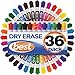 Best Dry Erase Markers (BULK SET OF 36!) in Assorted Colors - Usable on any Whiteboard Surface - Fine Point White Board Pens in 12 Different Colors - Including Black, Neon, Red, Green, Blue, More