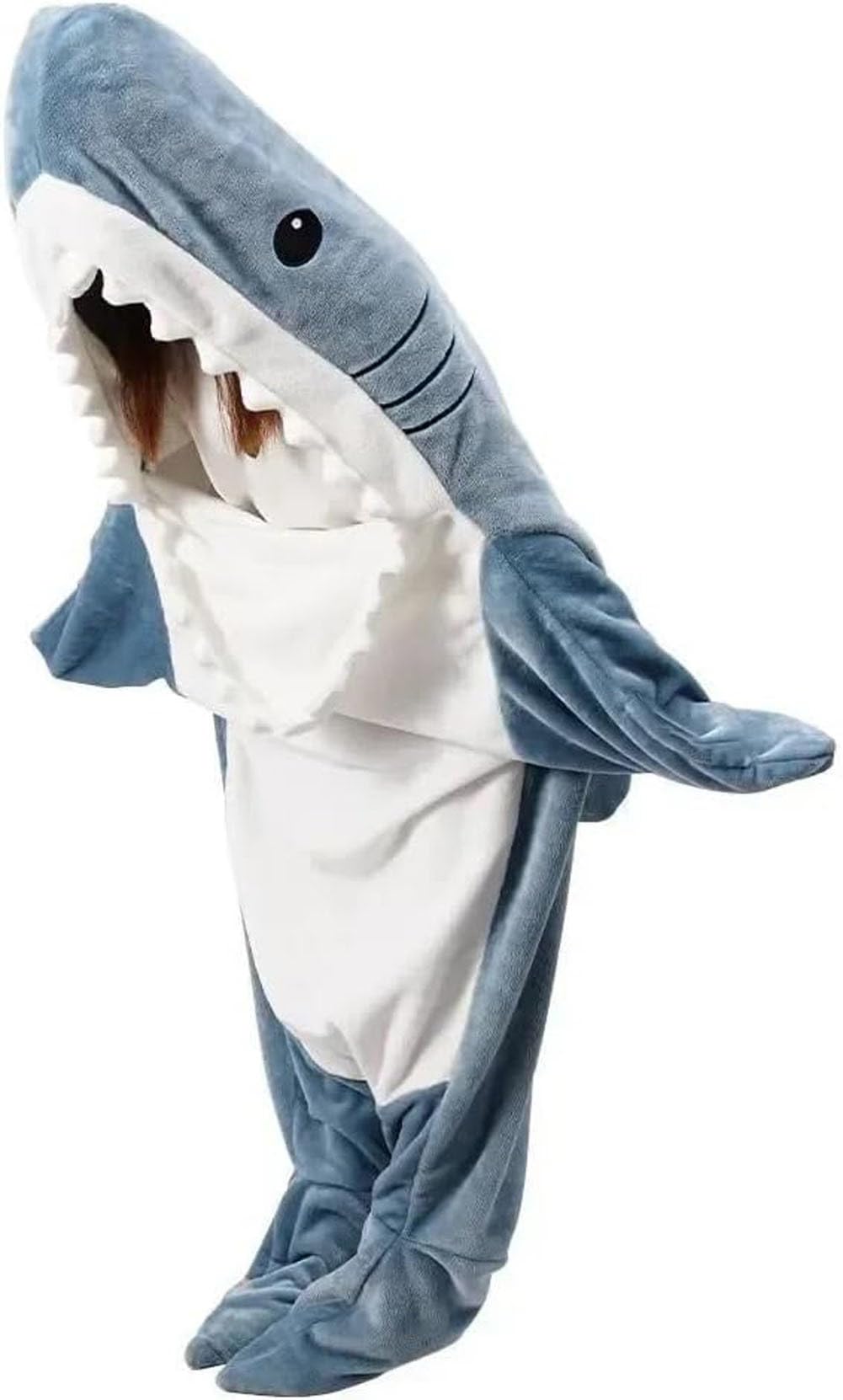 NUANHOM Shark Blanket Hoodie Onesie for Women & Men - Soft Cozy Shark Sleeping Bag - Onesie Costume for Halloween & Xmas