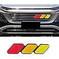TRD Grille Decoration Badge - Tri-Color Grille Badge Emblem Front Grille Insert Trims - Car Truck Label Decoration Accessories Compatible with Tacoma 4Runner Tundra Sequoia Rav4 Highlander (Red)