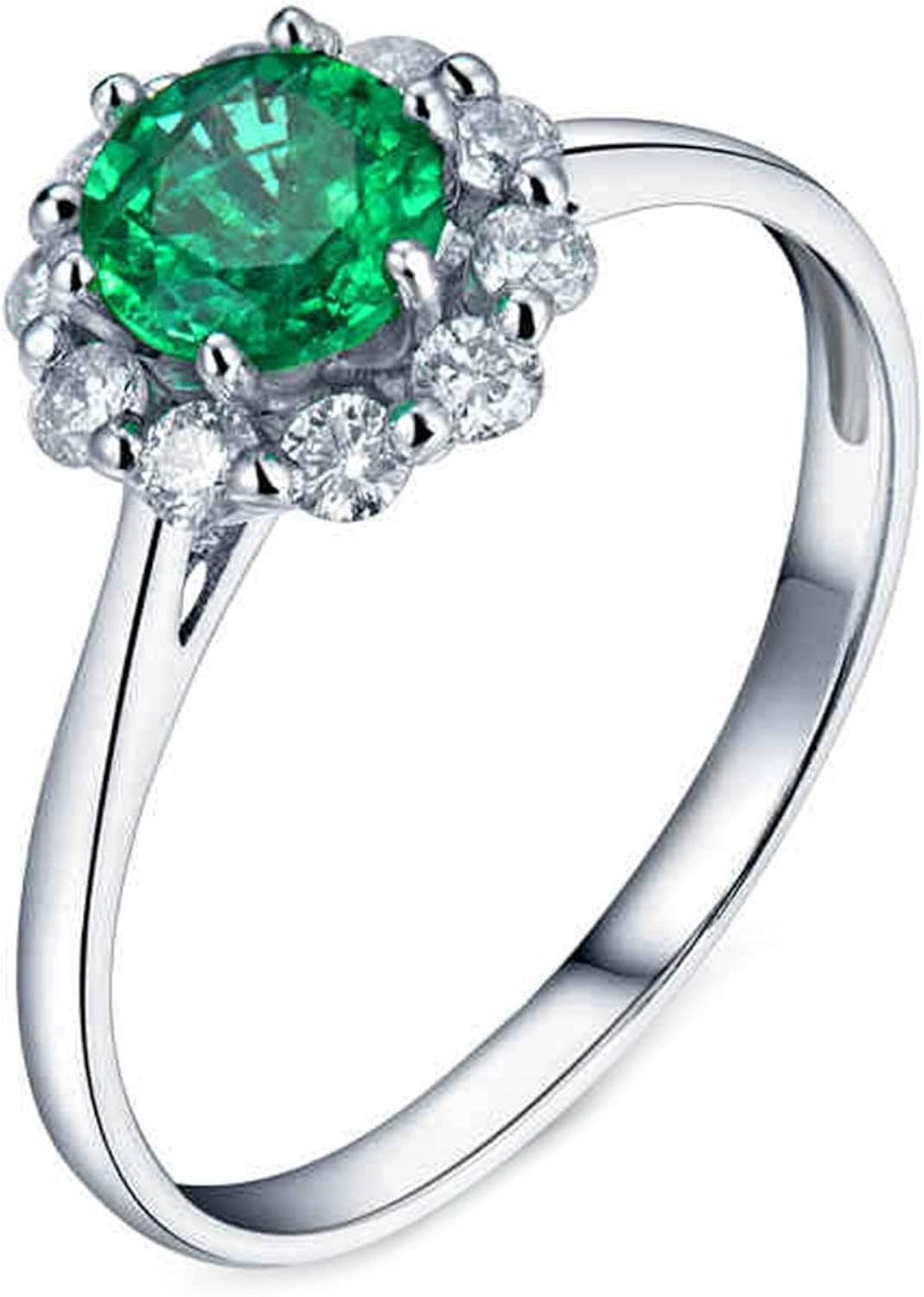 Amody Emerald Ring Anniversary Band, Women Rings Jewelry White Gold