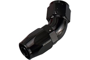 AC PERFORMANCE Aluminum One Piece Full Flow Swivel 45 Degree Hose End -8 AN Fitting Black