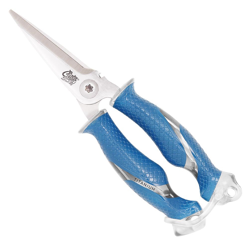 Photo 1 of CUDA 8" Titanium Bonded Snips Durable Fishing Wire, Braid, Mono & Fluorocarbon Cutter for Saltwater & Freshwater Use with Internal Spring