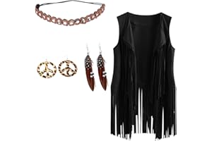 cllios Ladies Fringe Coat Women Faux Suede Vest Long Sleeveless Jacket Solid Color Cardigan Tassel Vest Plus Size