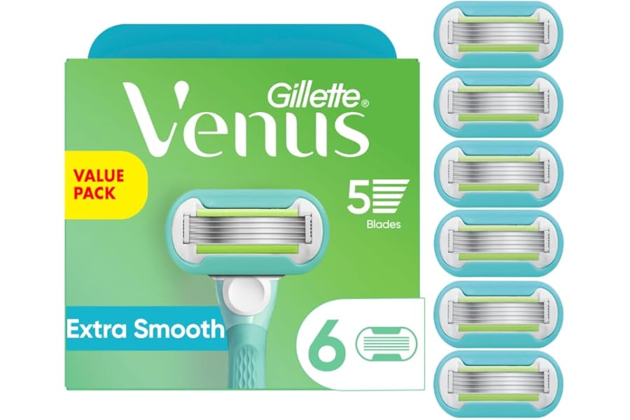 Gillette Venus Extra Smooth Womens Razor Blade Refills, 6 Count, Designed for a Close, Smooth Shave