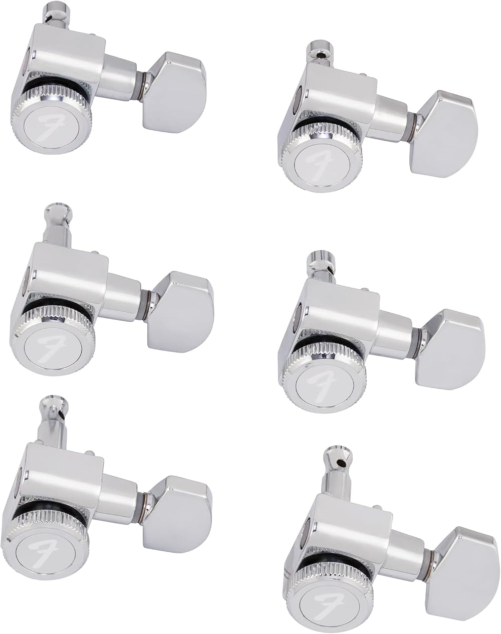 Fender Locking Tuners Set of 6 Chrome for Strat Tele Modern Staggered