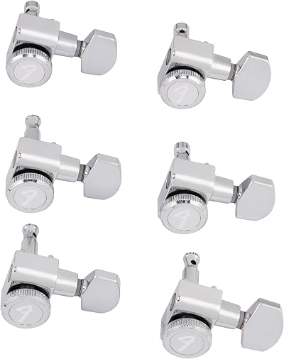 Fender Locking Tuners Set of 6 Chrome for Strat Tele Modern Staggered