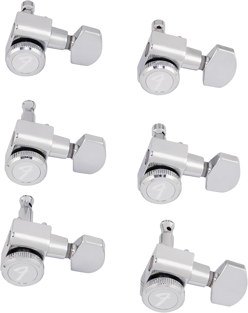 Fender Locking Tuners Set of 6 Chrome for Strat Tele Modern Staggered