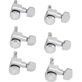 Fender Locking Tuners for Right-Handed Electric Guitar, Stratocaster and Telecaster Guitar Tuners, Polished Chrome, Set of 6
