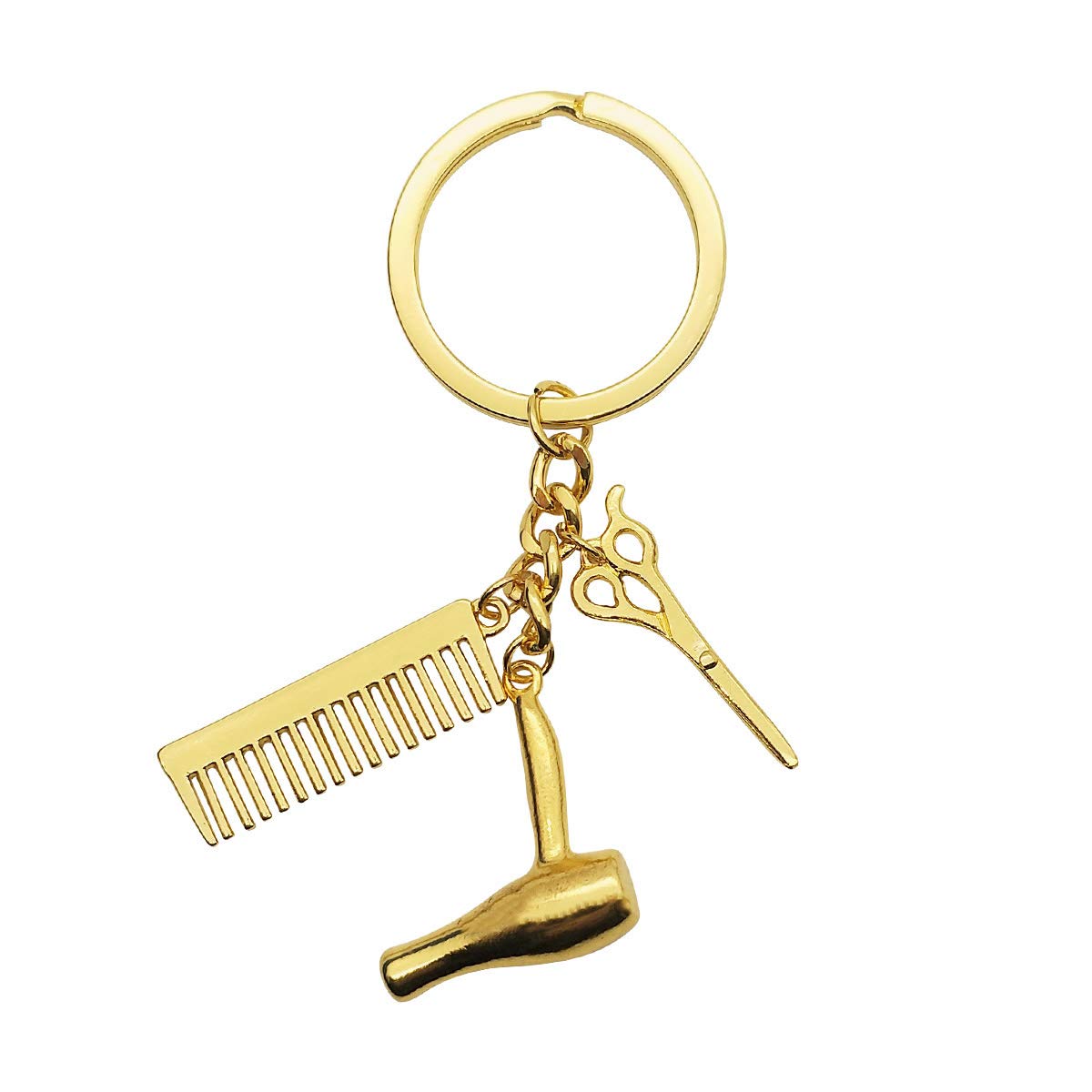 Hairdressers Keyring Hair Stylist Keyring Hairdresser Hair Dryer/Scissor/Comb Charm Pendant Keyring, Perfect for Salon Owner Hair Stylist Gift Graduation Gift