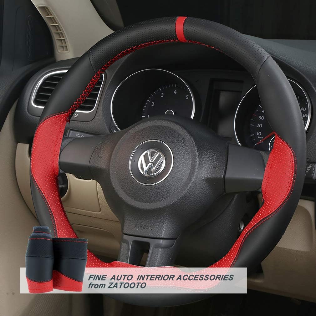 ZATOOTO Steering Wheel Cover Leather Lace UP Steering Wheel Cover