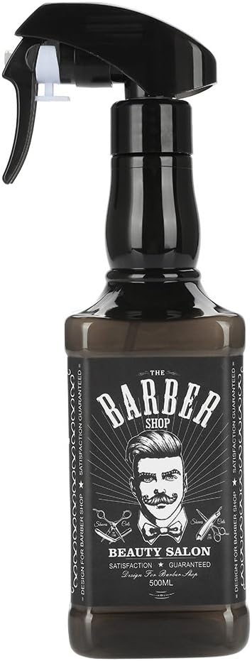 Sonew 500 ml Plastic Spray Bottle, Hairdressing Sprayer Salon Barber Barber Hairstyling Sprayer Hair Tools Flower Planting Tool(Black)