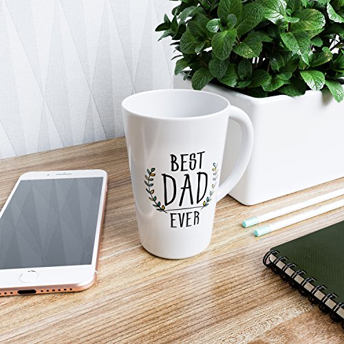 image for Comfify BEST DAD EVER - Funny Quote 16 oz. Novelty Ceramic Mug - Large