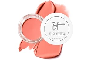 IT Cosmetics Glow with Confidence Sun Cream Blush - Blendable & Buildable Blush + Bronzer for a Pop of Sun-Blushed Color - 24HR Hydration with Hyaluronic Acid, Peptides & Vitamin E- 0.63 oz