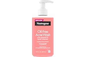 Neutrogena Oil-Free Pink Grapefruit Acne Face Wash, Vitamin C & Salicylic Acid Cleanser, Daily Acne Treatment For Face, Blemish & Blackhead Clearing Facial Cleanser, 9.1 fl. oz