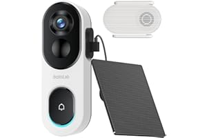 BOTSLAB 2K Doorbell Camera Wireless Outdoor with Solar Panel, Nonstop Power Video Doorbell with Head-to-Toe View, No Monthly 