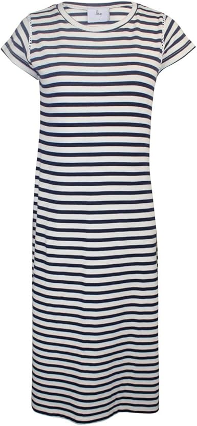 navy striped t shirt dress
