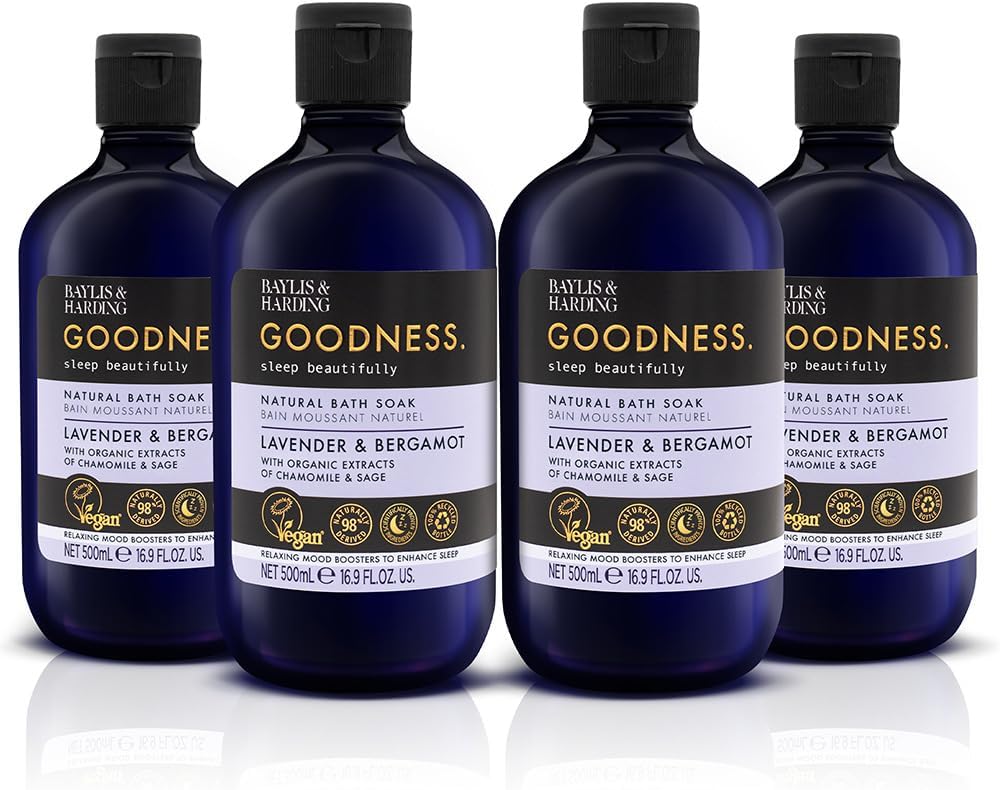Baylis & Harding Goodness Sleep Lavender Bergamot Bath Soak 500ml Pack of 4