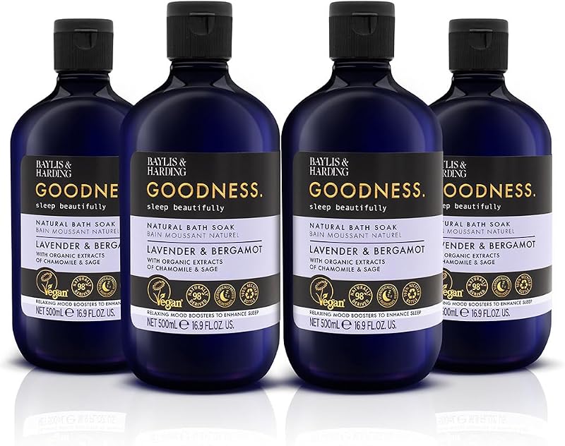 Baylis & Harding Goodness Sleep Lavender Bergamot Bath Soak 500ml Pack of 4