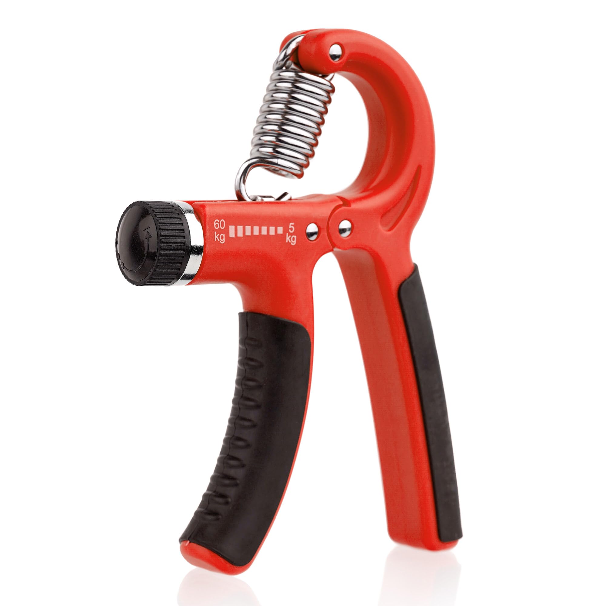 NORDFIT Grip Trainer - Adjustable Hand Gripper (5-60kg) - Forearm Strengthener & Hand Exerciser for Men and Women - Ergonomic, Portable, and Durable. Athletes, Musicians and Inujury recovery (Red)