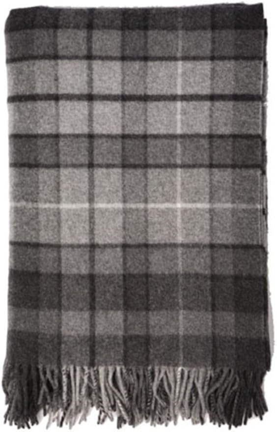 Johnstons of Elgin Grey Buchanan Tartan Lambswool Travel Rug Amazon.co
