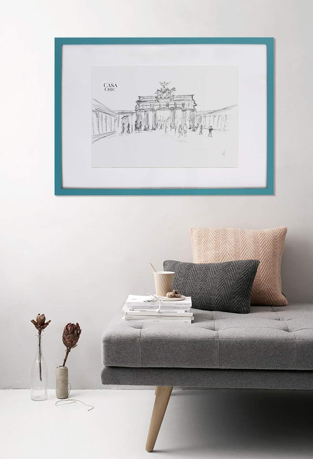 Classic by Casa Chic - Solid Wood A3 Photo Frame - Teal - Mount for A4 Picture - Perspex Front, 29.7 x 42.0 cm - A3 - Image 5