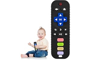 Avkast Teething Toys for Baby 3 6 12 18 Months, TV Remote Control Shaped Baby Teether Toys Chew Toys, Food Grade Silicone Teething Toys for Infants, BPA Free, for Baby Gum Relief