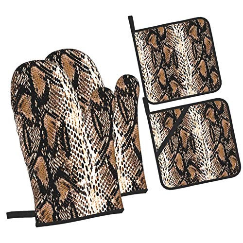 61Gj4F1hAdL Juego de Manoplas y Porta ollas para Horno,Patrón de diseño de Fondo de Serpiente,Guantes y agarraderas Resistentes al… Juego de Manoplas y Porta ollas para Horno,Patrón de diseño de Fondo de Serpiente,Guantes y agarraderas Resistentes al… - Imagen 3