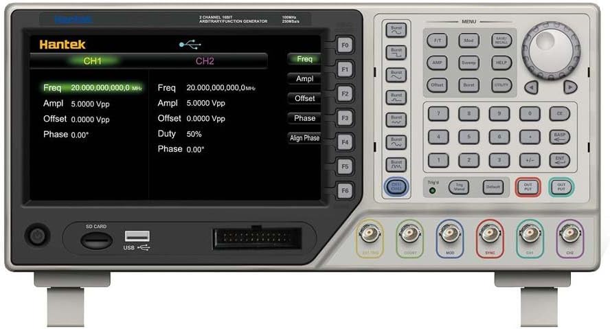 SSEYL Hantek HDG2032B 2 Channels 16Bits 250MSa/s 30MH 64M Memory Depth Function/Arbitrary Waveform Generator