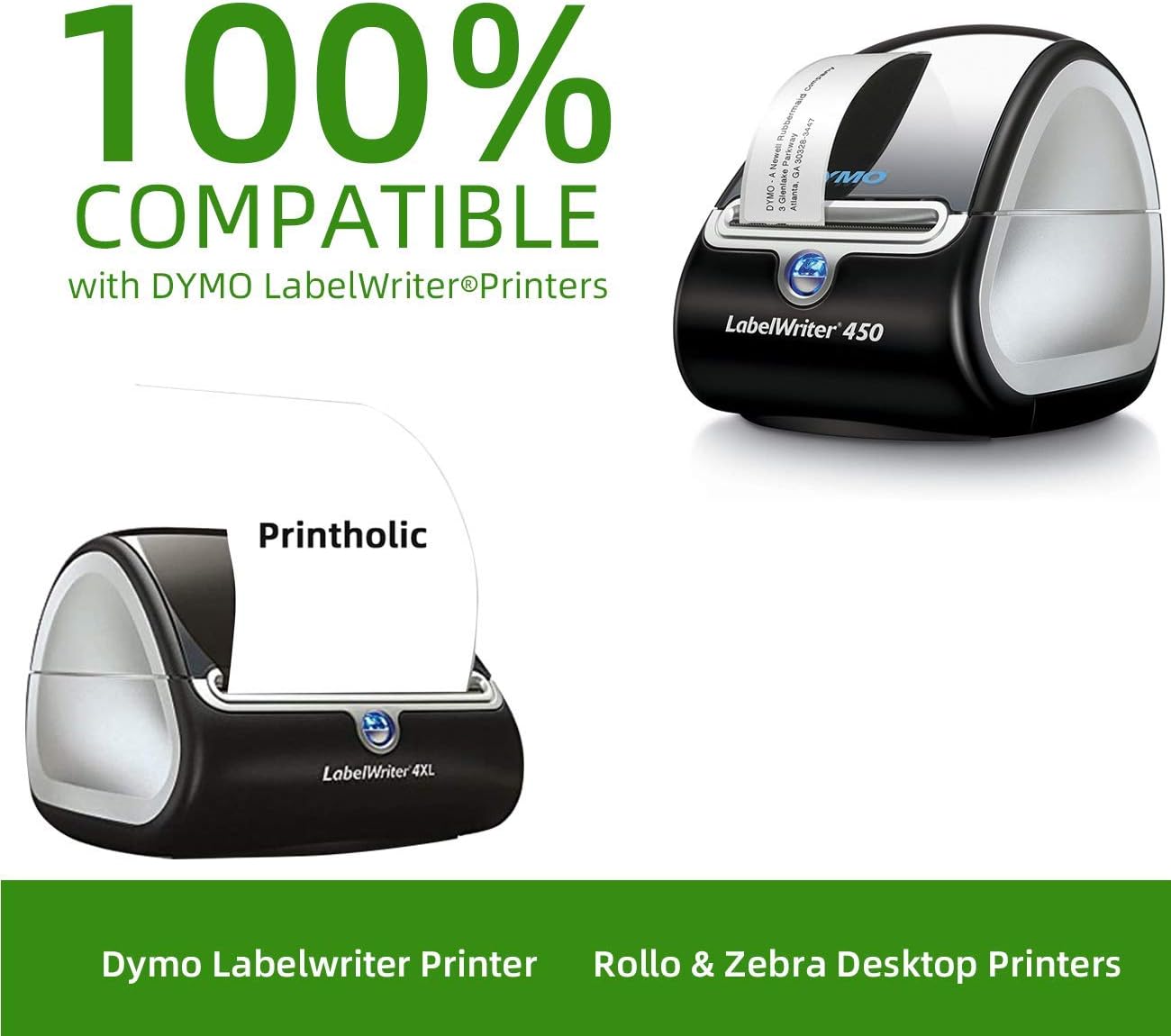 Printholic - Compatible 30336 Adress Labels 1" x 2-1/8" Replacement Labels Compatible for DYMO Labelwriter 450, 450 Turbo, 4XL Multipurpose Labels for Barcode Shipping (12Rolls, 500 Labels/Roll) : Office Products