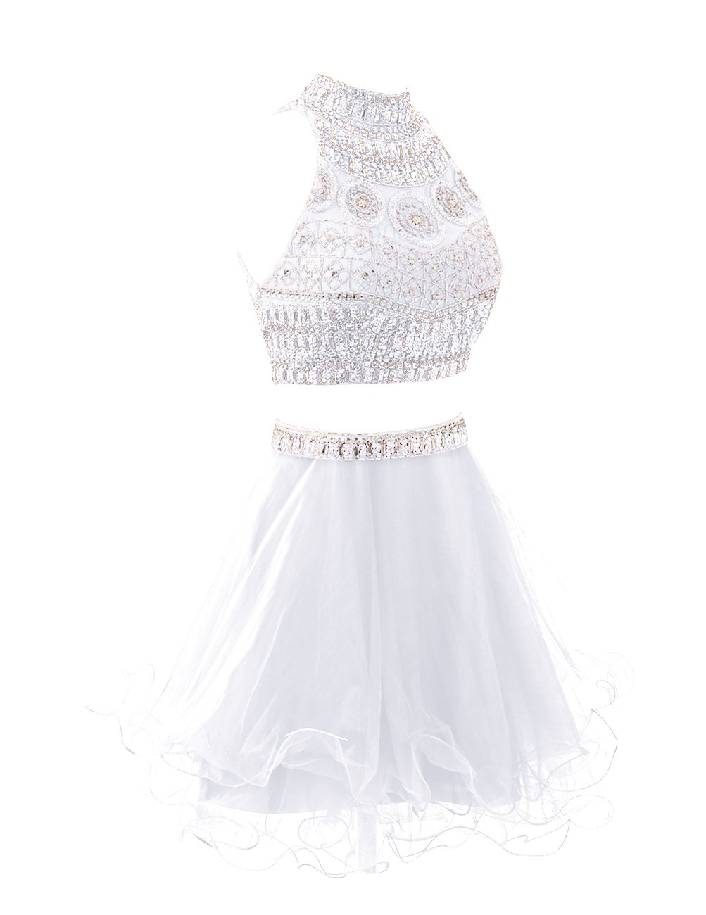 Wedtrend Women's Short Two Pieces Prom Dress with Beads