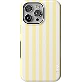 Casely iPhone 15 Pro Case | Butter Yellow Stripes | Sunday Best | Bold Protective Design | Compatible with MagSafe